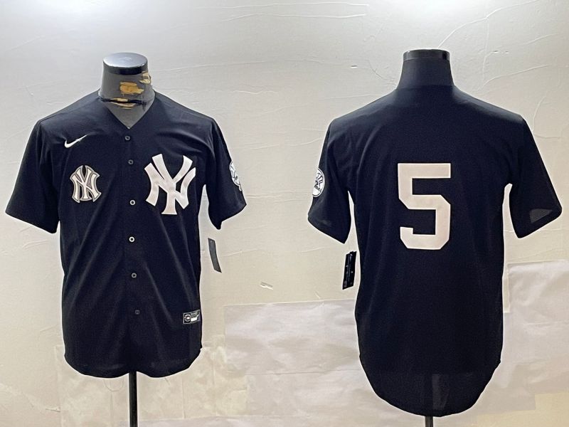 Men New York Yankees #5 No Name Black Fashion Game Nike 2024 MLB Jersey style 2